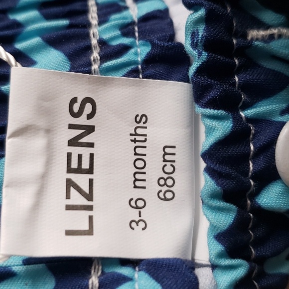 LIZENS UPF 50+ Quick Dry Beach Swim Trunks in Blue Wave Size 3-6 Months - Picture 6 of 9